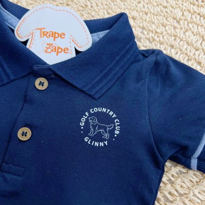 Conj. Camiseta Gola Polo Golf Country Club e Bermuda - Marinho e Azul Jeans